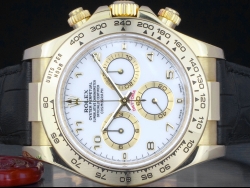 Rolex Daytona Cosmograph Gold White Arabic Dial - Rolex Guarantee 116518